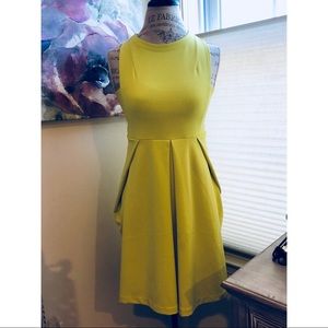 Yellow Neon Pleated Dress